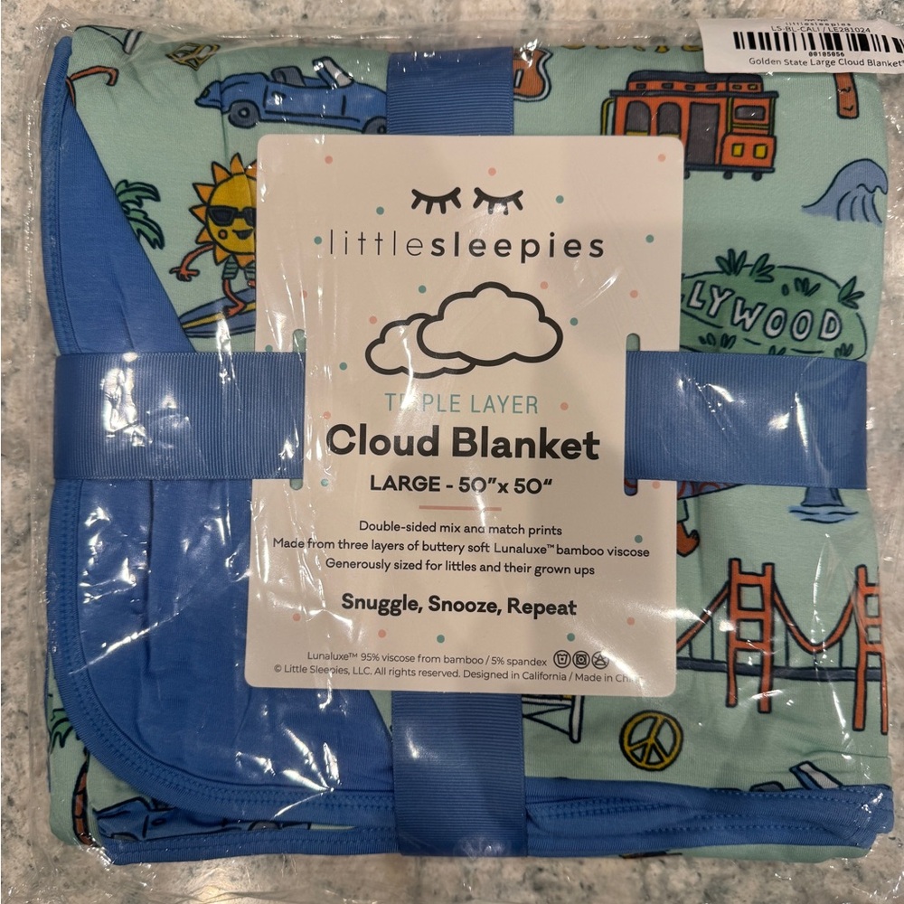 Little Sleepies Golden State CA Cloud Blanket